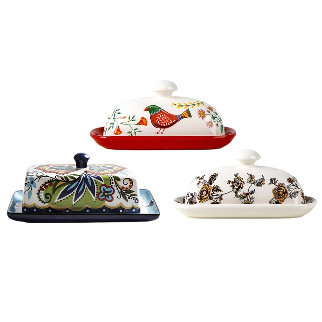 Cheese Keeper Elegant Butter Storage Plate Rectangle Butter Dish with Lid for Freezer Hotel Counter Household Dining Room