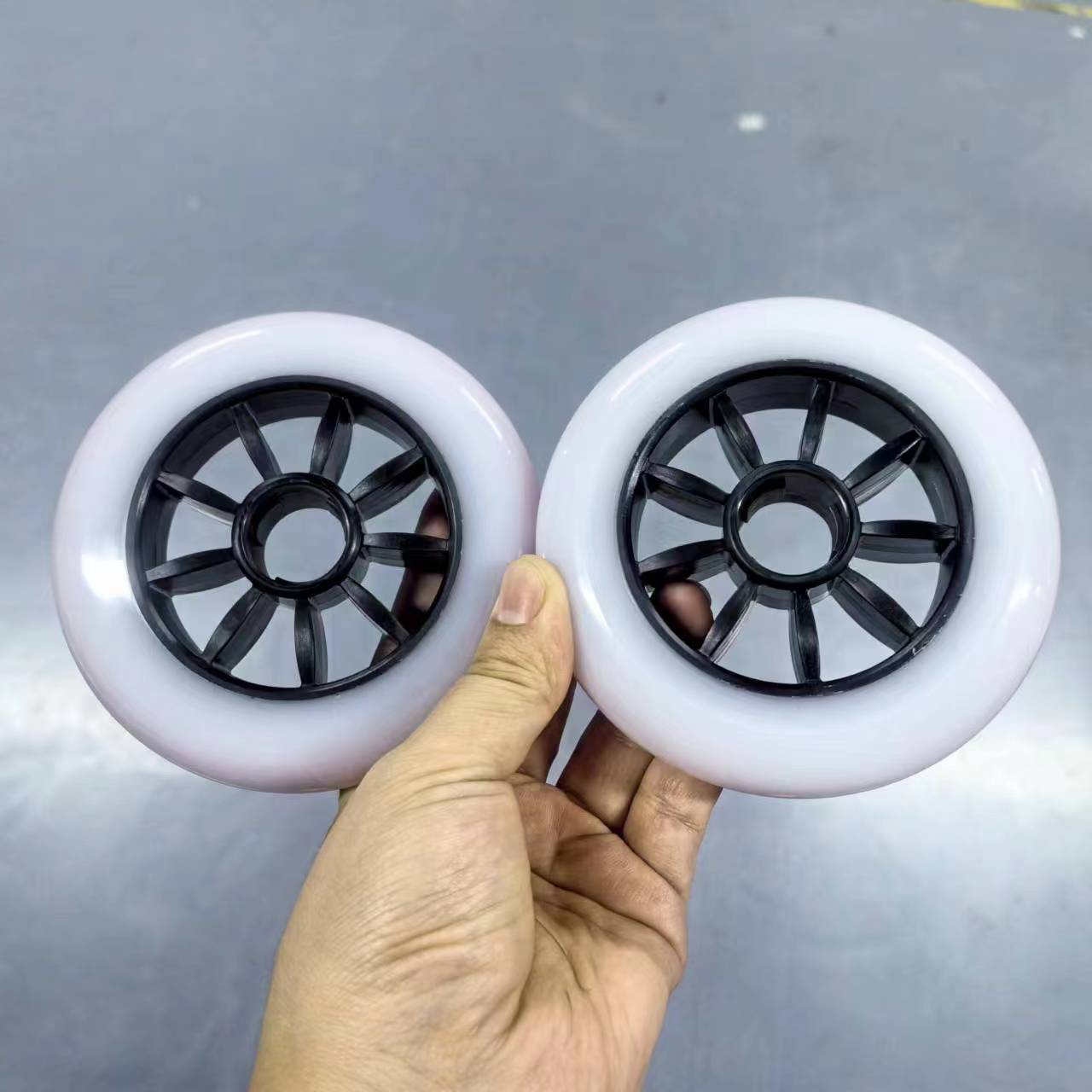 YSMLE Professional High Level High Quality SHR Dual Hardness Double Layer Inline Skate PU Wheels 110MM 110MM розовый
