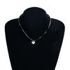 Adjustable Glass Bead Zircon Clavicle Necklace with Heart Designs for Women Fashion Jewelry Gift Ideas
