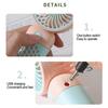 Handheld Fan With Base+USB Charging Cable Outdoor Travel Portable Fan USB Rechargeable Student Pocket Fan