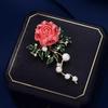 National Beauty and Heavenly Fragrance Peony Brooch, High-end Pearl Brooch, Suit Coat Enamel Pin