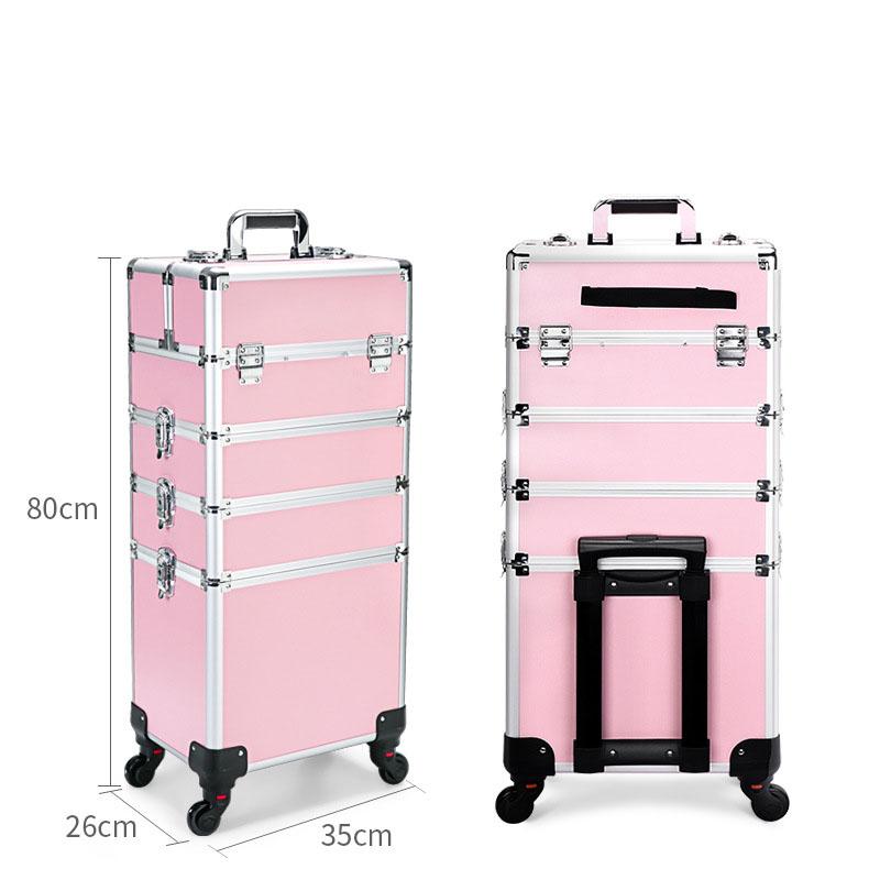 4 In 1 Rolling Makeup Case Makeup Case Beauty Nail And Hair Multi-Functional Rolling Case Large-Capacity Cosmetic Storage Case