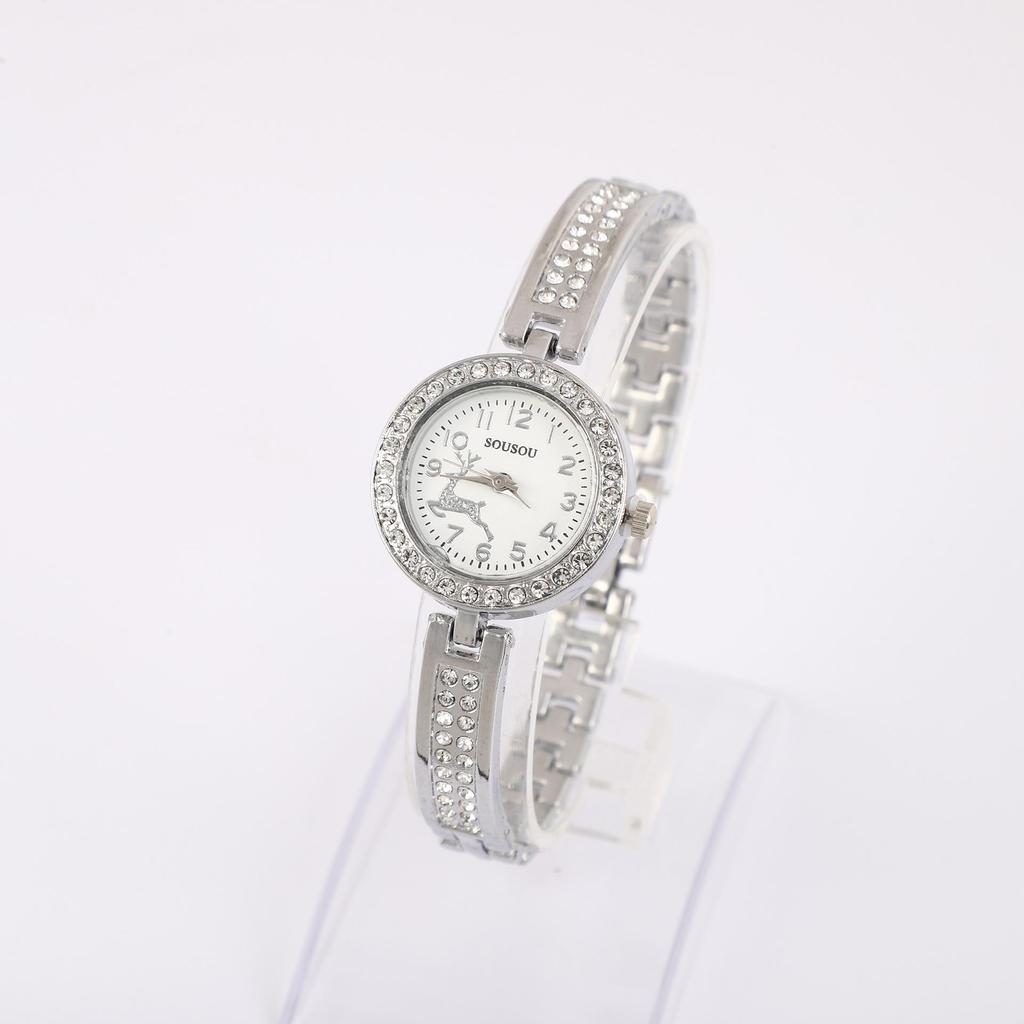 Women Crystal Rhinestone Ladies Dress Wristwatches Bracelet Quartz Watch Clock