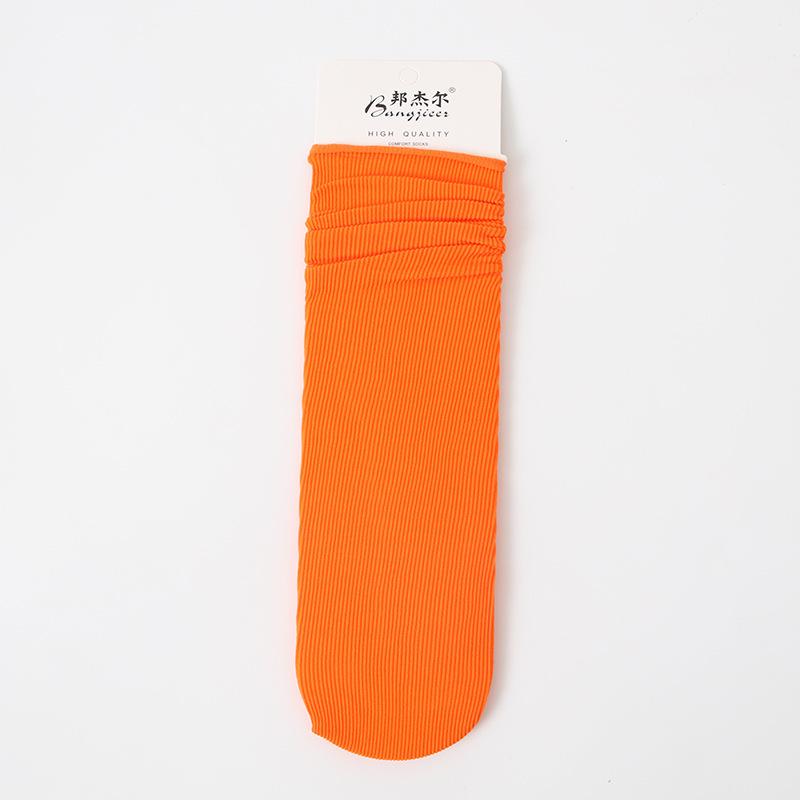 Women's Trendy Mid-Tube Ice Velvet Socks - Solid Colors and Fashionable Curls