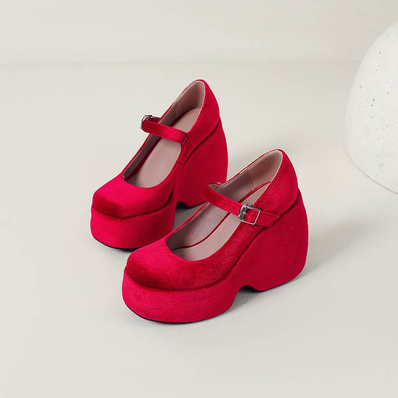 

Krazing Pot Туфли-лодочки Flock весна-осень размер 43 женские на платформе супер высокие каблуки женские с круглым носком водонепроницаемые туфли на толстой подошве 39