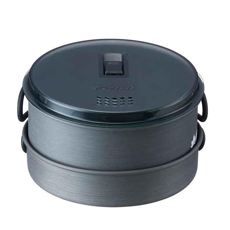 LOGOS LOGOS Drainer Cookware Set 81210211 Gray [Pot] (Approx.) Diameter 16.5cm X Height 8.2cm / Total Length 25cm Camping Hard Anodized