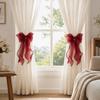 2PCS Cute Mesh Shiny Bow Curtain Tie Home Decor Decorative Rope Curtain Clips French Style Non Drilled Curtain Tieback Window