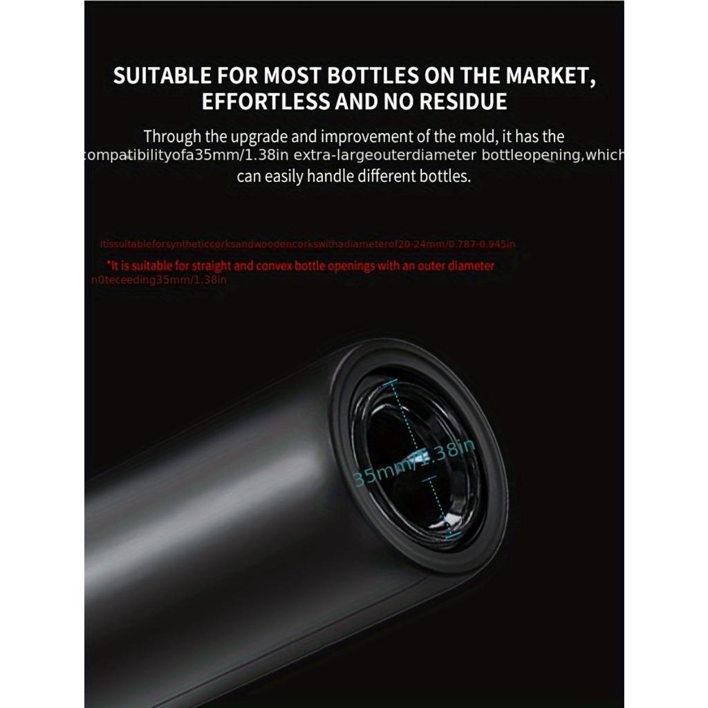 Set de tirbușon electric automat, spirală, vid, turnător, accesoriu pentru bar, 1,93 inch x 9, model elegant, 1 bucată