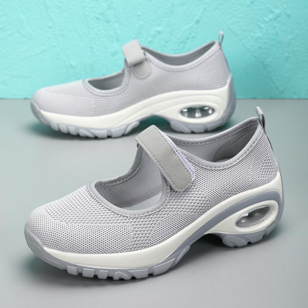 Women's Casual Mesh Shoes Breathable Sneakers Air Cushion Sport Running Shoes Non Slip Wedge Platform Shoe Loafers Zapatos Mujer