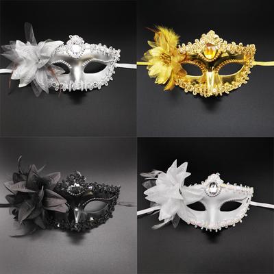 Dance Party Diamond Venetian Mask Feather Flower Wedding Carnival Performance Costume Sexy Lady Mask Masquerade Christmas