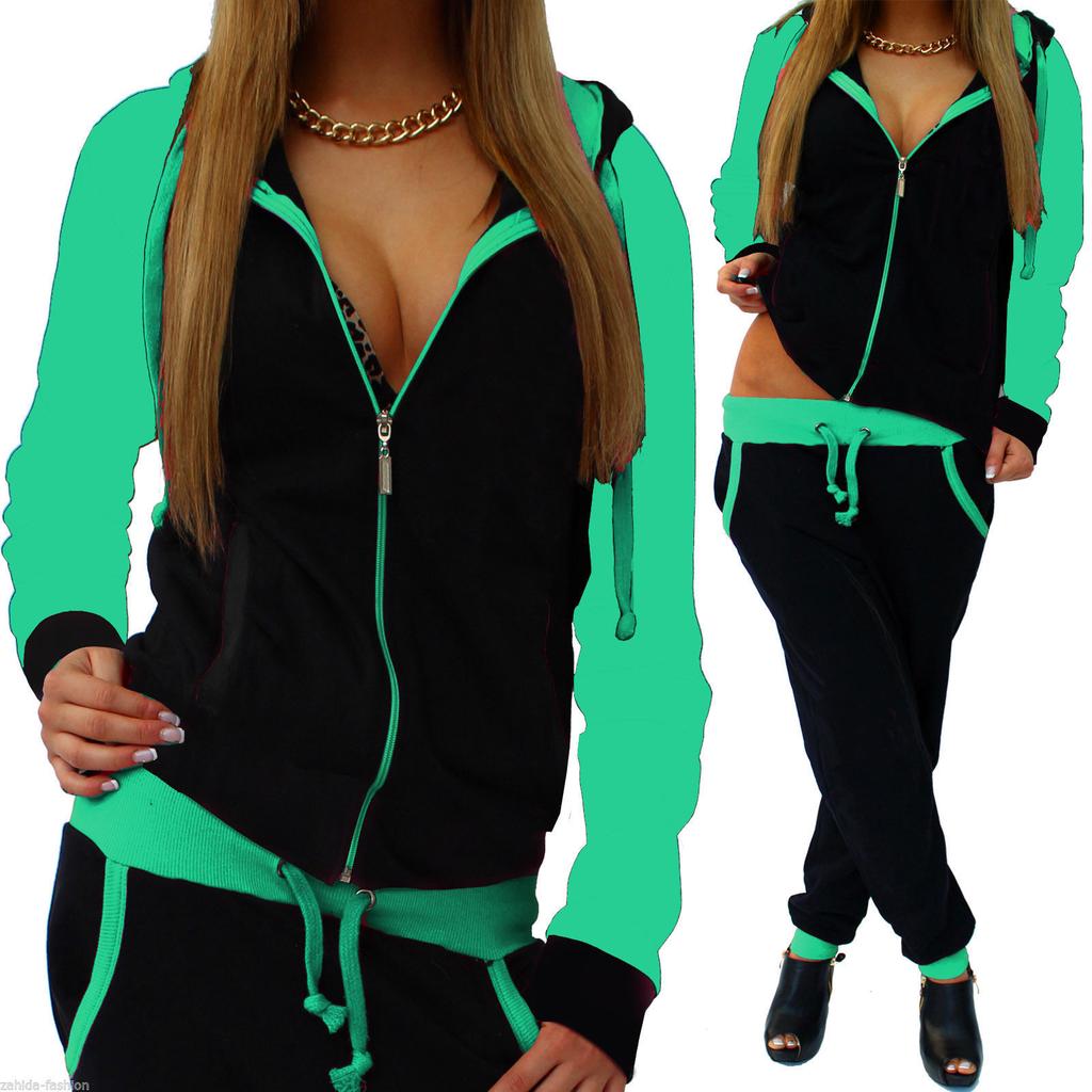 Sports New Style Womens Hoodie Set Sweatshirt Casual Track Suit Jogging Femme