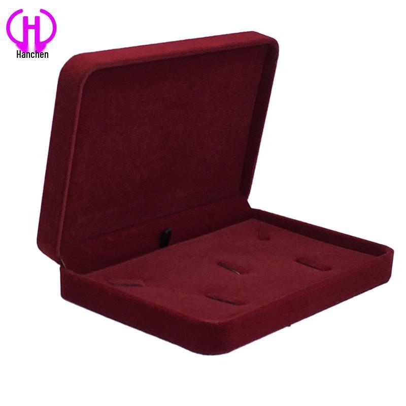 Flocked Jewelry Box for Necklace, Rings, Bracelets & Earrings - 4-Piece Set
