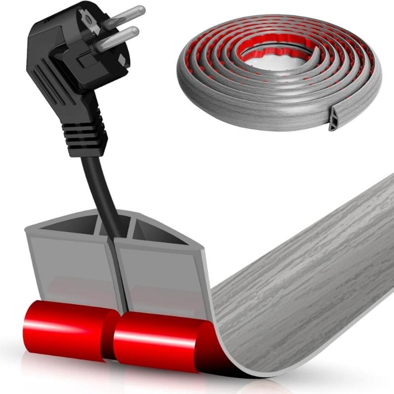 Floor Wire Cover Flexible Cut To Length Cord Concealer For Home Office Flame Retardant PVC Cable Management Channel