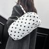 Yogodlns Simple Polka Dot Tote Bag Lightweight Nylon Handbag Women Casual Commute Shoulder Bag Large Capacity Sports Foldable Storage Bag