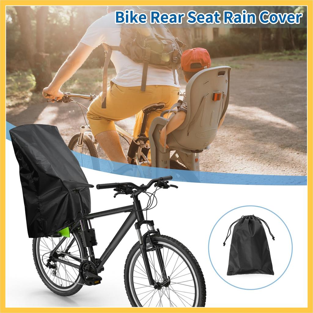 BULLSPANN Bicycle Rain Cycle for Child 210D 1 Replacement Replacement Cover, Children's Cover, Cover, Seats, Windproof, Waterproof, Oxford, Black,