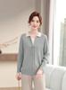 Elegant Spring-Autumn Faux Two-Piece Knit Top for Young, Middle-Aged, and Elderly Women