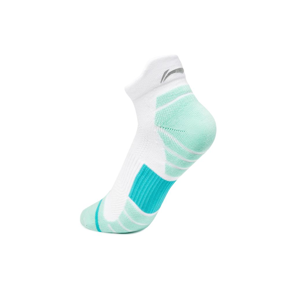 Li Ning Fitness Series Running Socks Unisex 1 Pack White/Cooling Green AWSU109-6