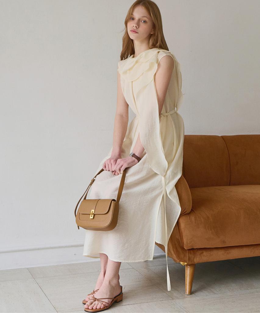 Slow Lolly Drape Layered Sleeveless Dress_2 Colors