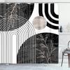 Shower Curtain Mid Century Modern Retro With Drop Shapes In Tones Abstract For All And Purposes Waterproof Polyester Fabric