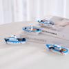 Micro Landscape Blue Boat Model Small Fishing Boat Ornament Sail Boat Figurine  Children's Room