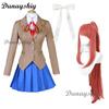 Gioco Doki Doki Literature Club Natsuki Cosplay Sayori Yuri Monika Costume Cosplay Set Parrucca Uniforme Scolastica Ragazza Donna Costumi