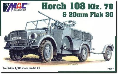 MAC Distribution German Horch 108 4WD Flak 30 Plastic Model MAC72057 1/72 Kfz.70 W/20mm (Combat Vehicle)