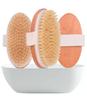 Private Label Bath Brush Bamboo Dry Skin Body Brush Boar Bristles Bath Body Scrub Brush