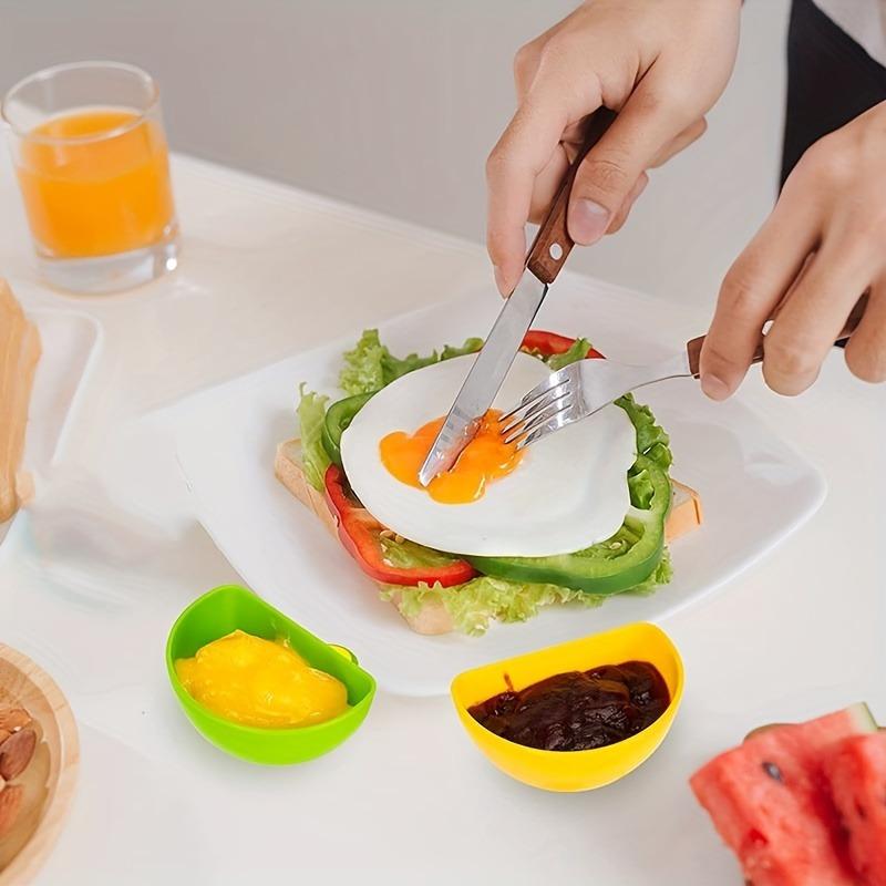 4pc/Set Dipping Clip Bowl Container Tomato Sauce Snack Clippable Plate Seasoning Dishes Dipping Sauce Bowl Holder Kitchen Gadget