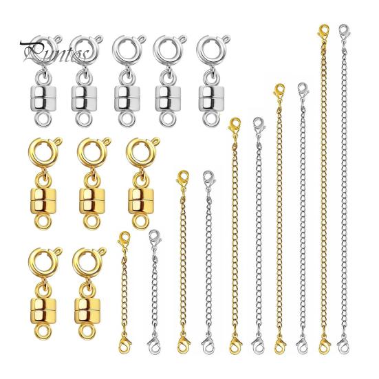 

20 шт. магнитных застежек для ювелирных изделий и удлинителей ожерелий набор магнитных застежек для ожерелий и застежек золотые и серебряные удлинители цепочек для ожерелий и браслетов золотой/серебряный