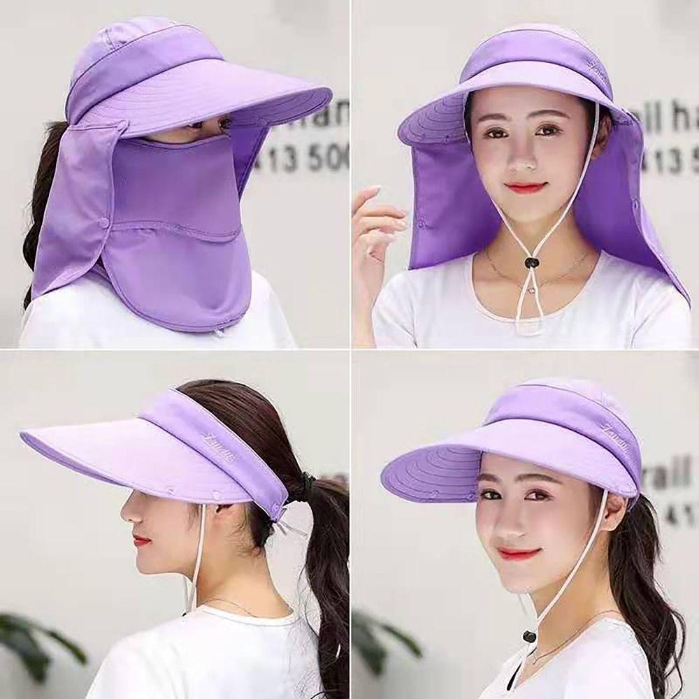 UV Protection Tea Picking Cap Anti-uv Beach Cap Detachable Fisherman Cap  Women