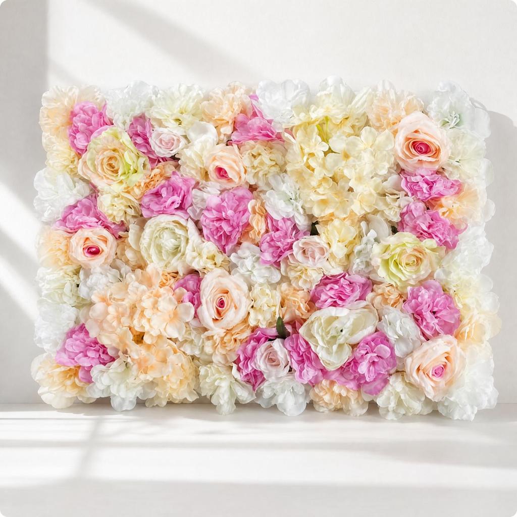 Artificial Floral Wall Panel Rectangular Blossom Indoor