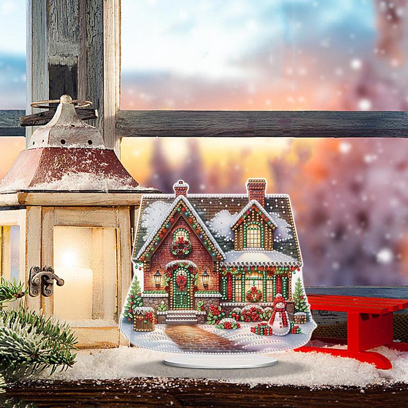 Gem Art Tabletop Ornaments Christmas Theme Gem Art Acrylic Paint Desktop Ornaments For Home Living Room Rhinestone Art For