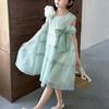 Loose Summer Cake Dress Ruffle Teens Long Dress Elegant Girls Princess Dress  Students