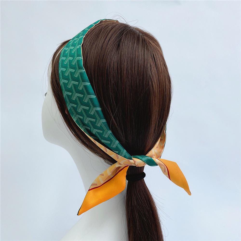 Geometrischer koreanischer Dreieck-Diamant-Schal: Damen Seidenband für Handtaschen & Haarbänder