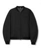 Trillion Pin Stripe Officer Crop Bomber Jacket_Black