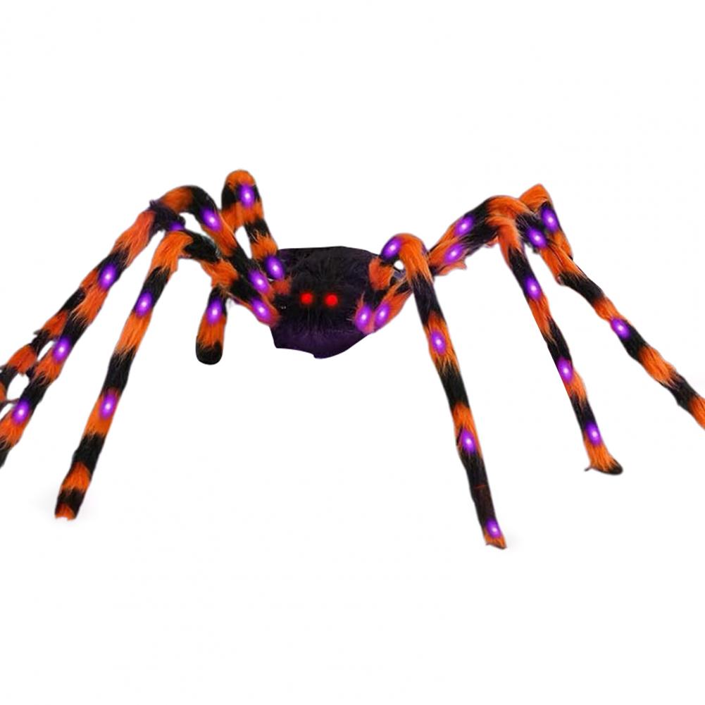 Halloween Big Light Up Spider Scary Hairy LED Spider with Bendable Legs for Indoor Outdoor Halloween Yard Home House Decor