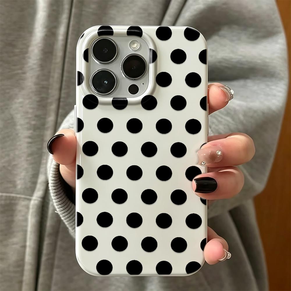 Phone Case For Iphone 11 Pro Max 16 15 Plus 14 17 Air 13 12 Black Dot Dot Wave Dot Soft Touch Flexible Anti Tear Cover