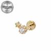 Euro Cross 316L Medical Grade Stainless Steel Star Eye Wing Ear and Lip Stud with Internal Thread