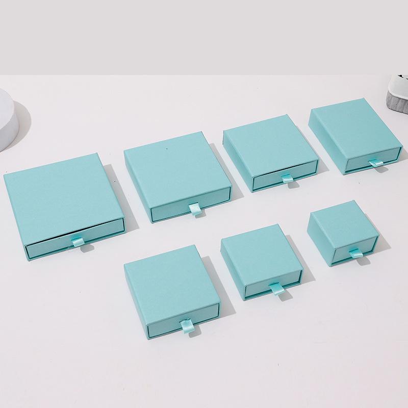 Black Kraft Paper Jewelry Drawer Box for Ring, Necklace, Earring Storage