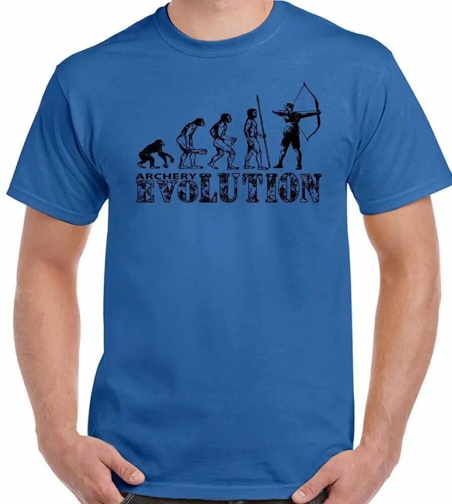 Funny Archer Long Bow Arrows Target Archery Evolution TShirt 100 Cotton ONeck Short Sleeve Casual Unisexs Tshirt Size S3XL