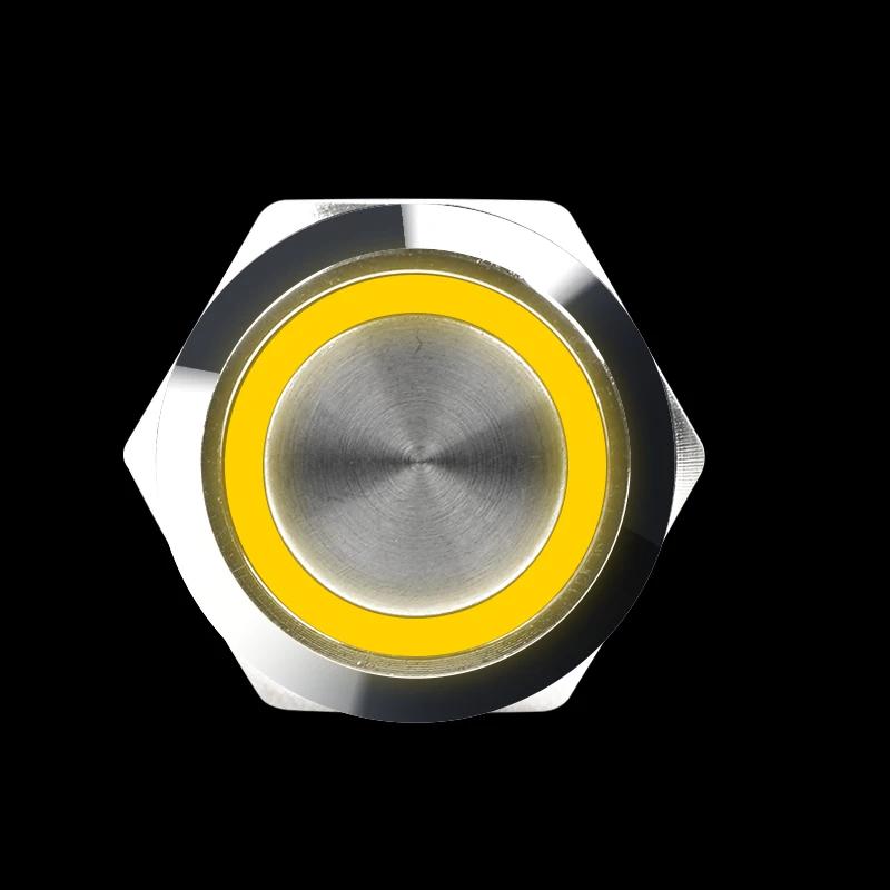 12 16 19 22MM Metal Button Switch LED Light Waterproof Momentary Self-Locking Car Engine Power Supply