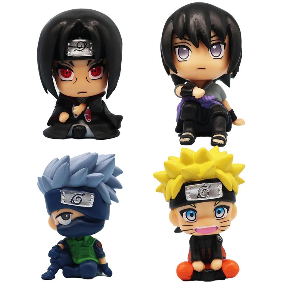 Naruto Anime Figürü Naruto Kakashi Aksiyon Figürü Q Sürümü Kawaii Sasuke Itachi Figürü Araba Dekorasyonu Koleksiyon Model Oyuncak
