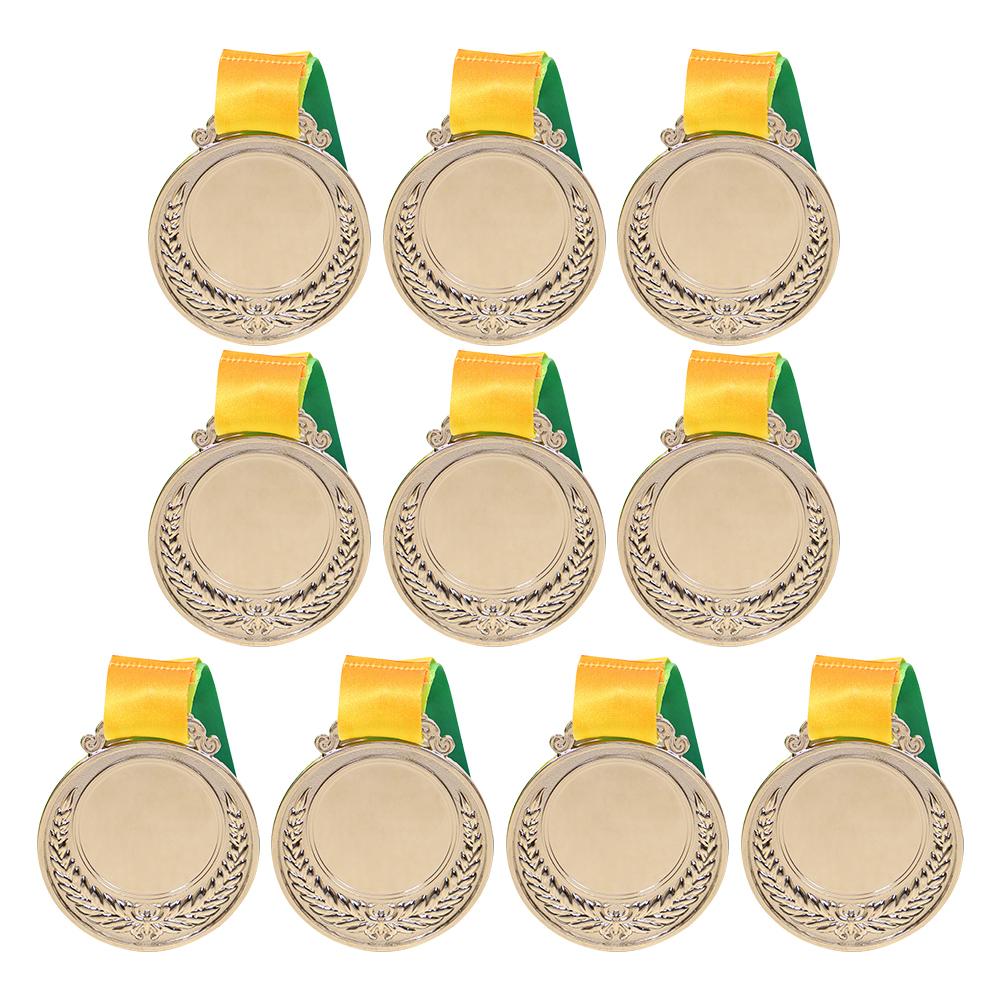 10Pcs Gold/Silver/Bronze Medal Sports Rewards 5.2cm Metal Winner Medals Competition Prize Medals for Talent Show Party Race