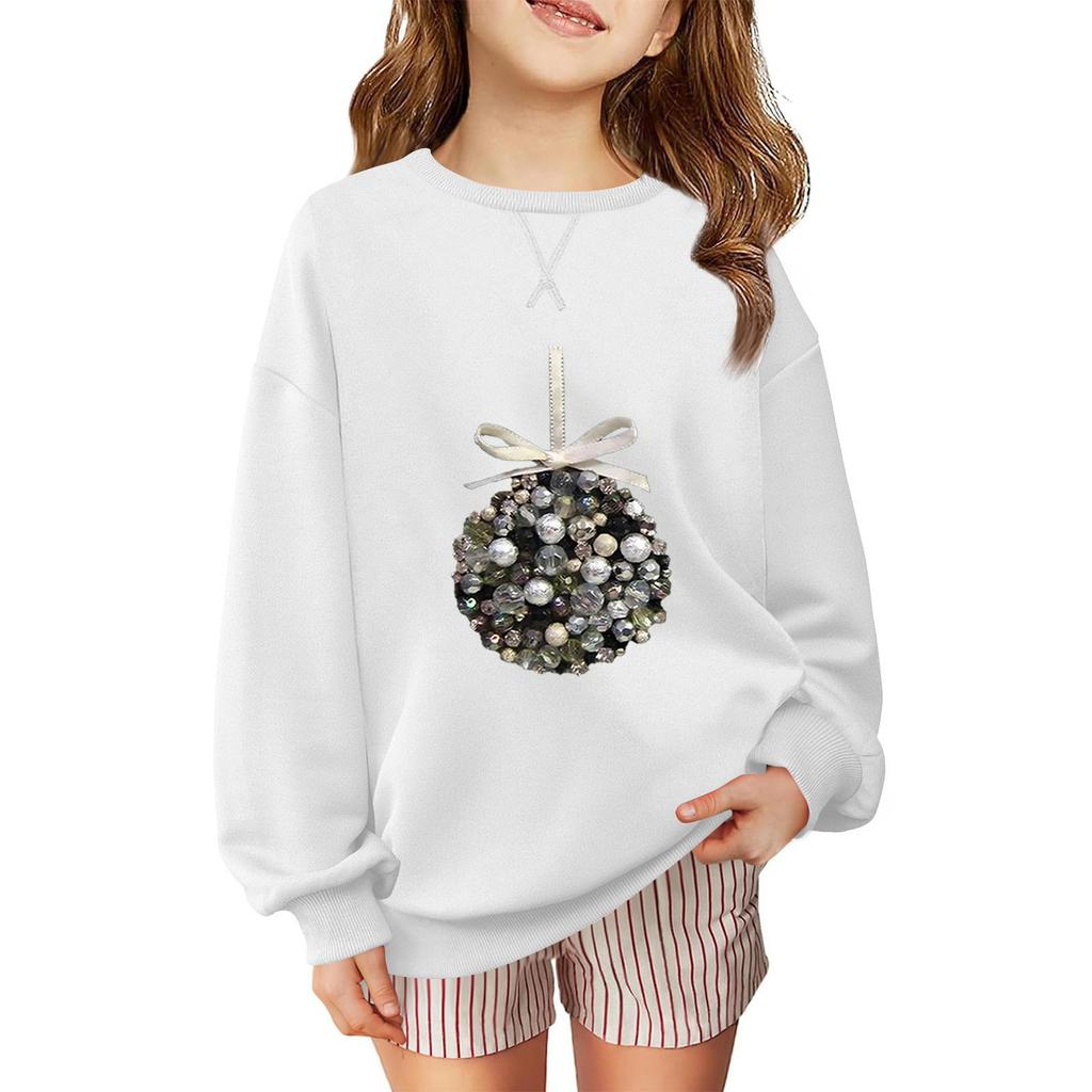 Children's Fashionable Casual Long-sleeved Loose Christmas Print Pullover Sweatshirt