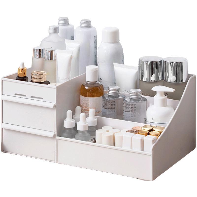 Cămin mare Capacitate Cutie de depozitare pentru cosmetice Organizator de sertar pentru machiaj Bijuterii Lac de unghii Container pentru machiaj Rafturi pentru cutii de depozitare articole diverse