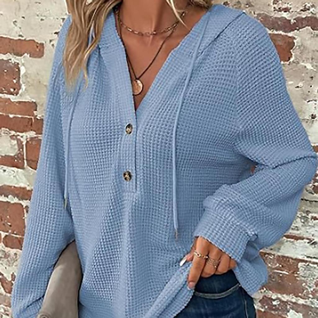 Oversized Hooded Sweatshirt with Button Front in Multiple Colors