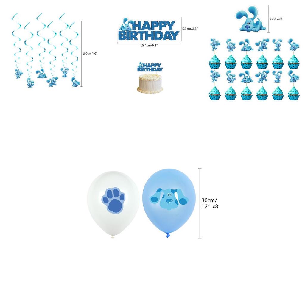 Vibrant Blue's Clues Kids Themed Birthday Party Decor Set With Happy Birthday Banner And Balloons