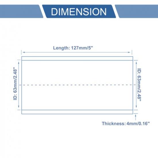 1 Pcs 63mm 248" ID 127mm 5" Length 0 Degrees Black Car Silicone Hose