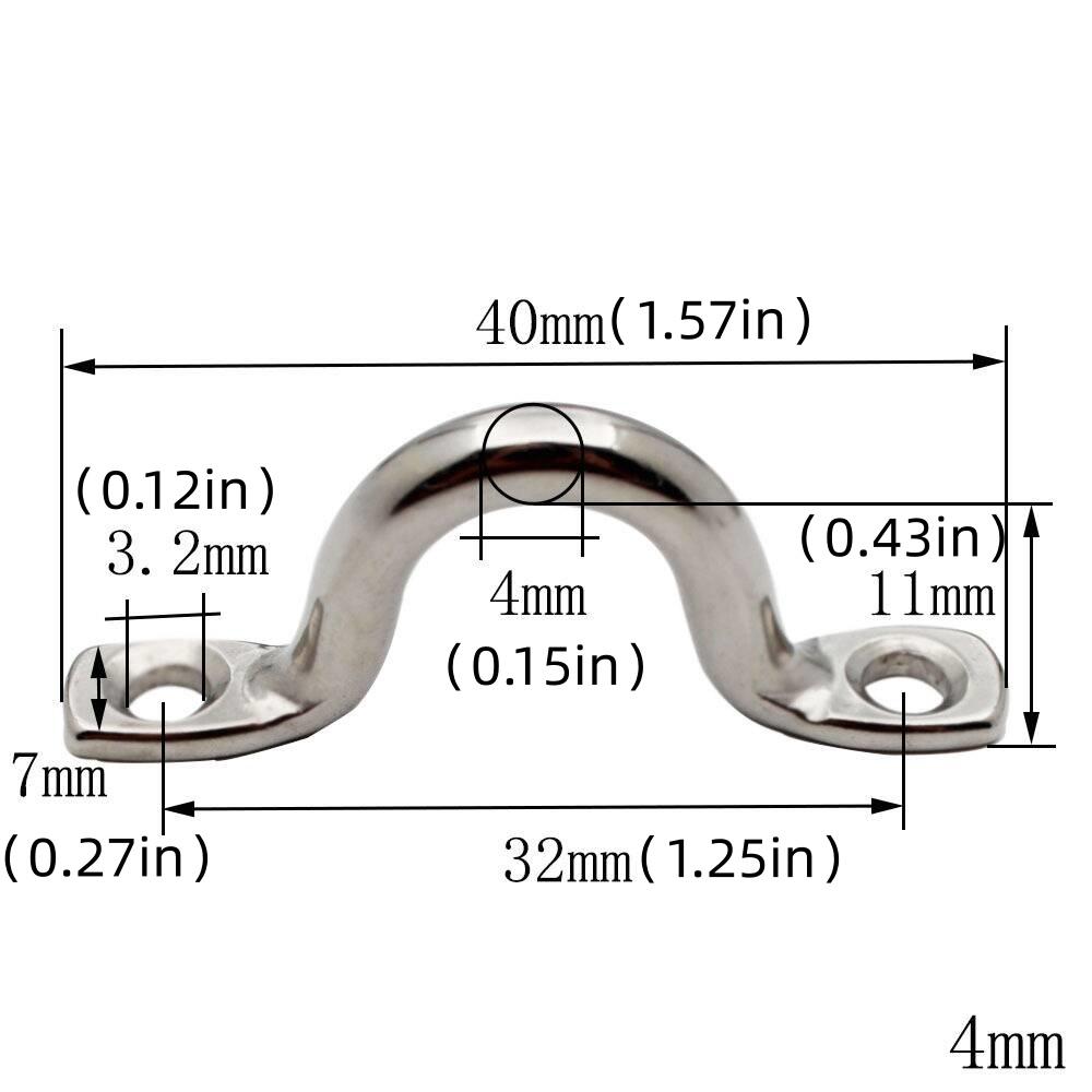 4-Piece Marine-Grade 316 Stainless Steel Deck Rings – Corrosion-Resistant Eye Straps For Boats, Kayaks, Awnings – Sizes 4-10mm – Securing & Hanging