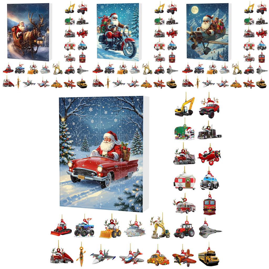 Christmas Countdown Blind Box With Santa Claus Acrylic Hangings For Holiday Decor And Gift Giving